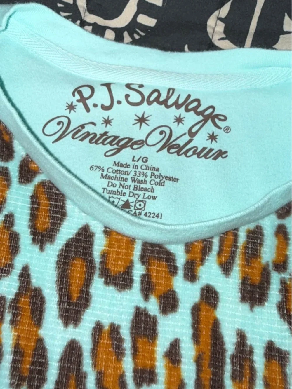 P.J. Salvage Leopard Print Pajama Set - Mint & Brown